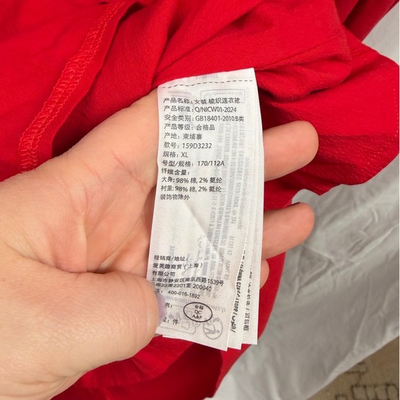 A&F NEW Women's The Mila Viral Fit and Flare Square Neck Midi Dress in Red XL - Picture 10 of 12